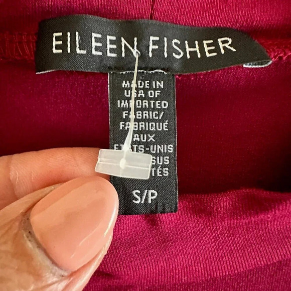 Eileen Fisher Tunic Hibiscus Red Viscose Jersey Mock Neck Caftan - Picture 4 of 16